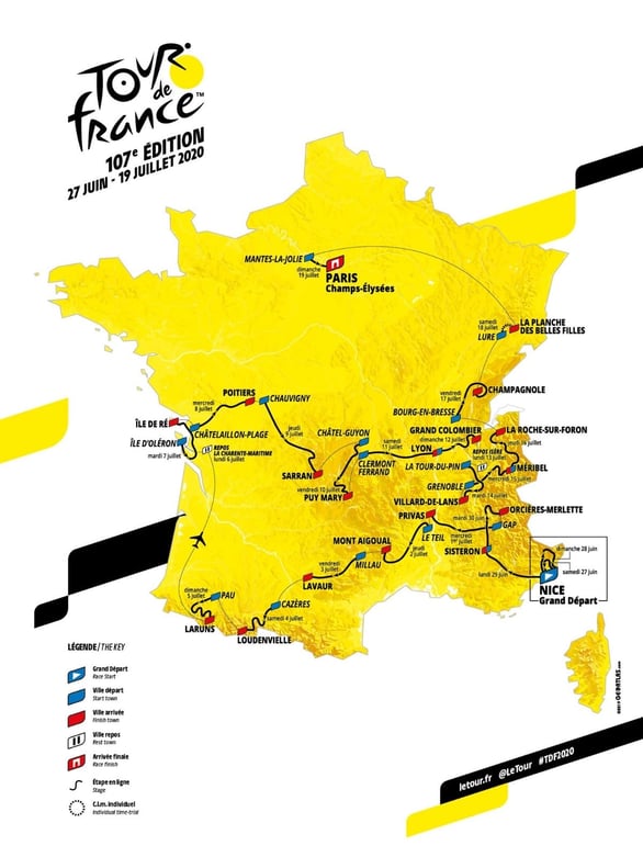 view our tour de france experiences route