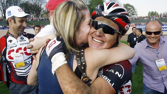 Paris-Roubaix  with his wife 