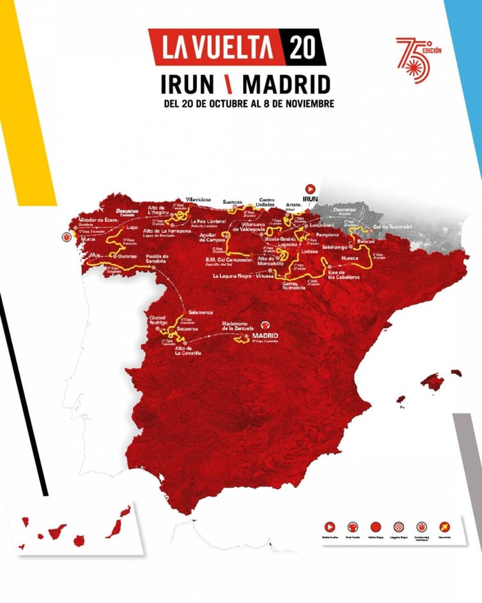 LA VUELTA RACE MAP 20 IRUN \ MADRID